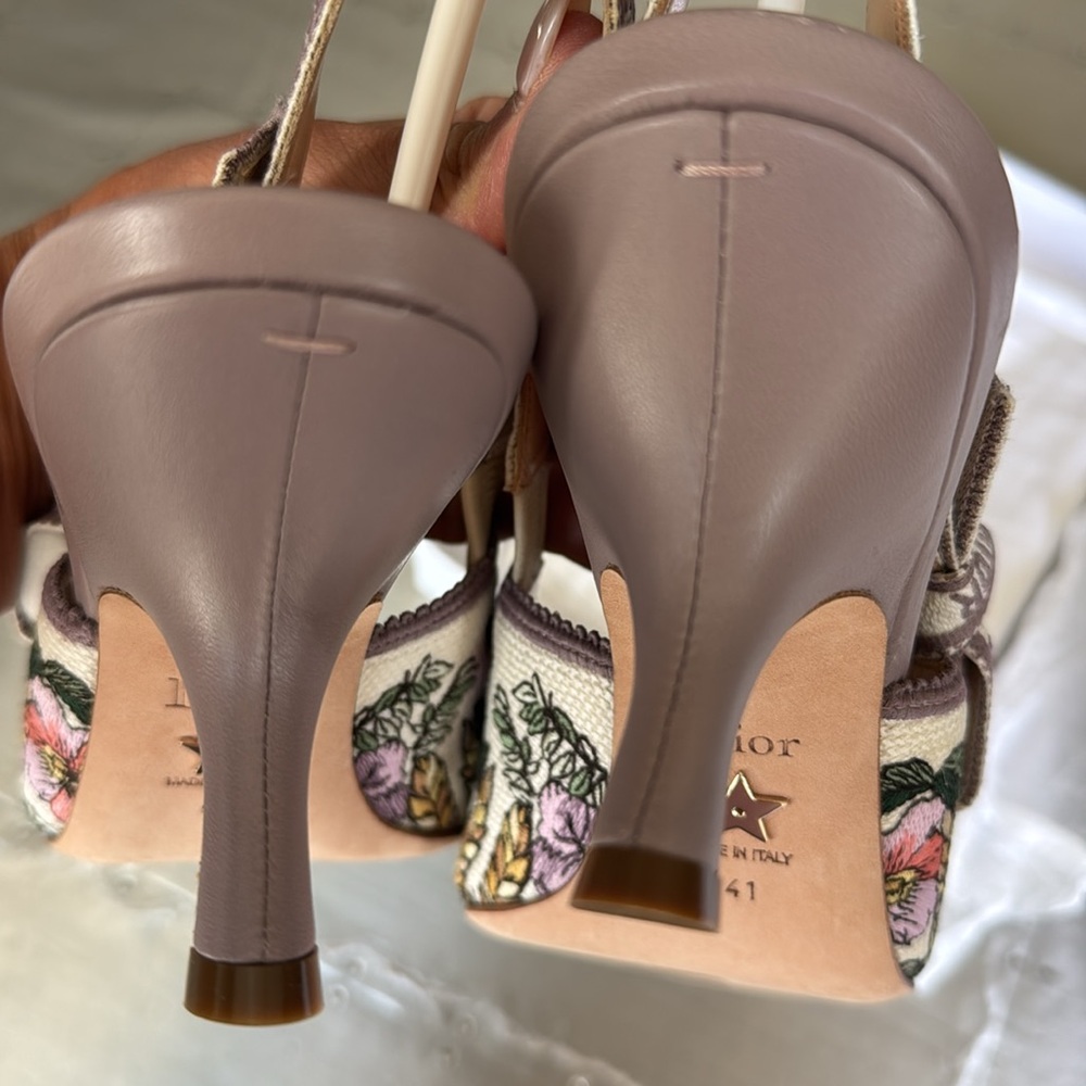 Christian Dior j’adior stiletto sling pump lilac multi color floral sz 41 - Picture 6 of 11